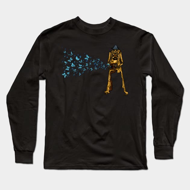 Hurdy-gurdy man Long Sleeve T-Shirt by HelenaCooper